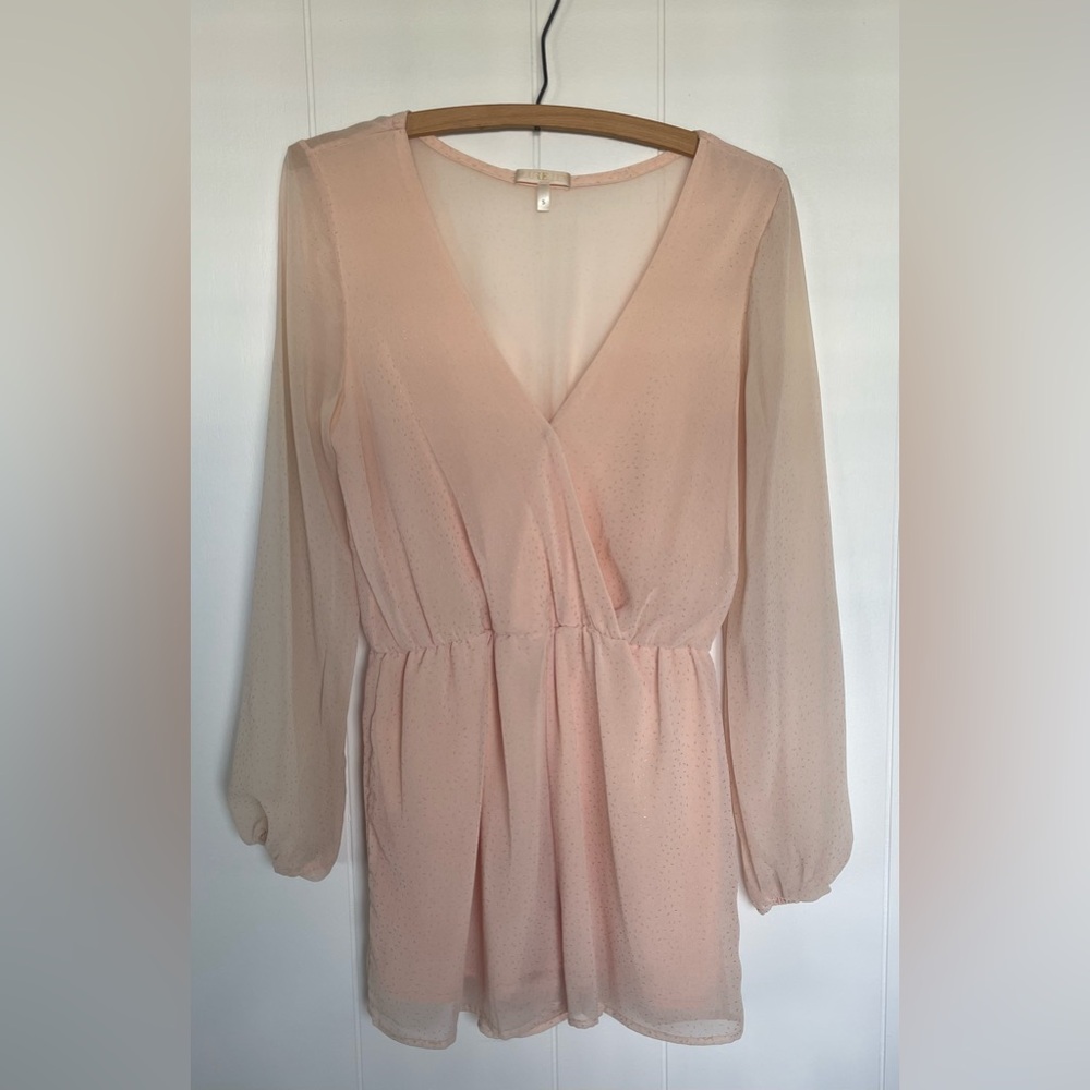 Women’s Lurelly one piece romper shorts skorts outfit size small blush pink